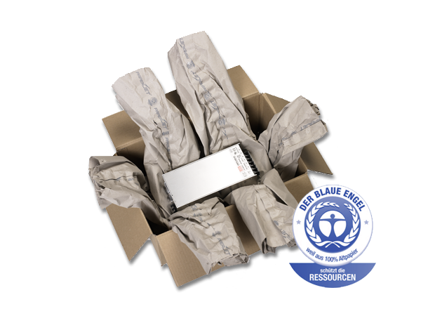 Paperjet-Zuschnitte lose im Karton als Produktschutz, nachhaltig